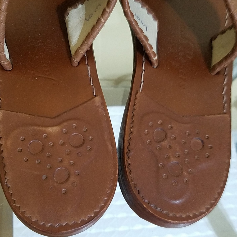 Jack Rogers Brown Leather Thong Sandals - Picture 7 of 15
